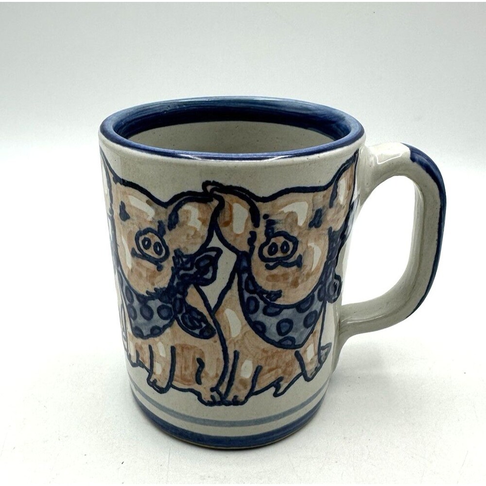 Louisville Stoneware Precious Pigs Mug 12oz Hand Painted UNUSED